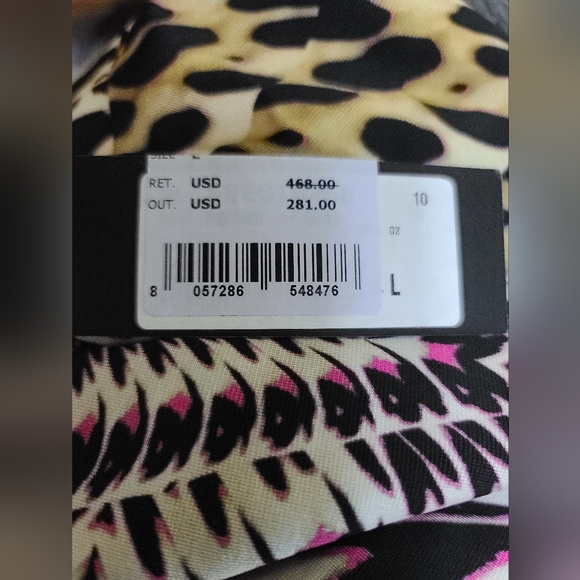 🎉🎈HOST PICK!🎈Just Cavalli GORGEOUS digital Slinky Midi Dress Large/m NEW - Picture 6 of 16